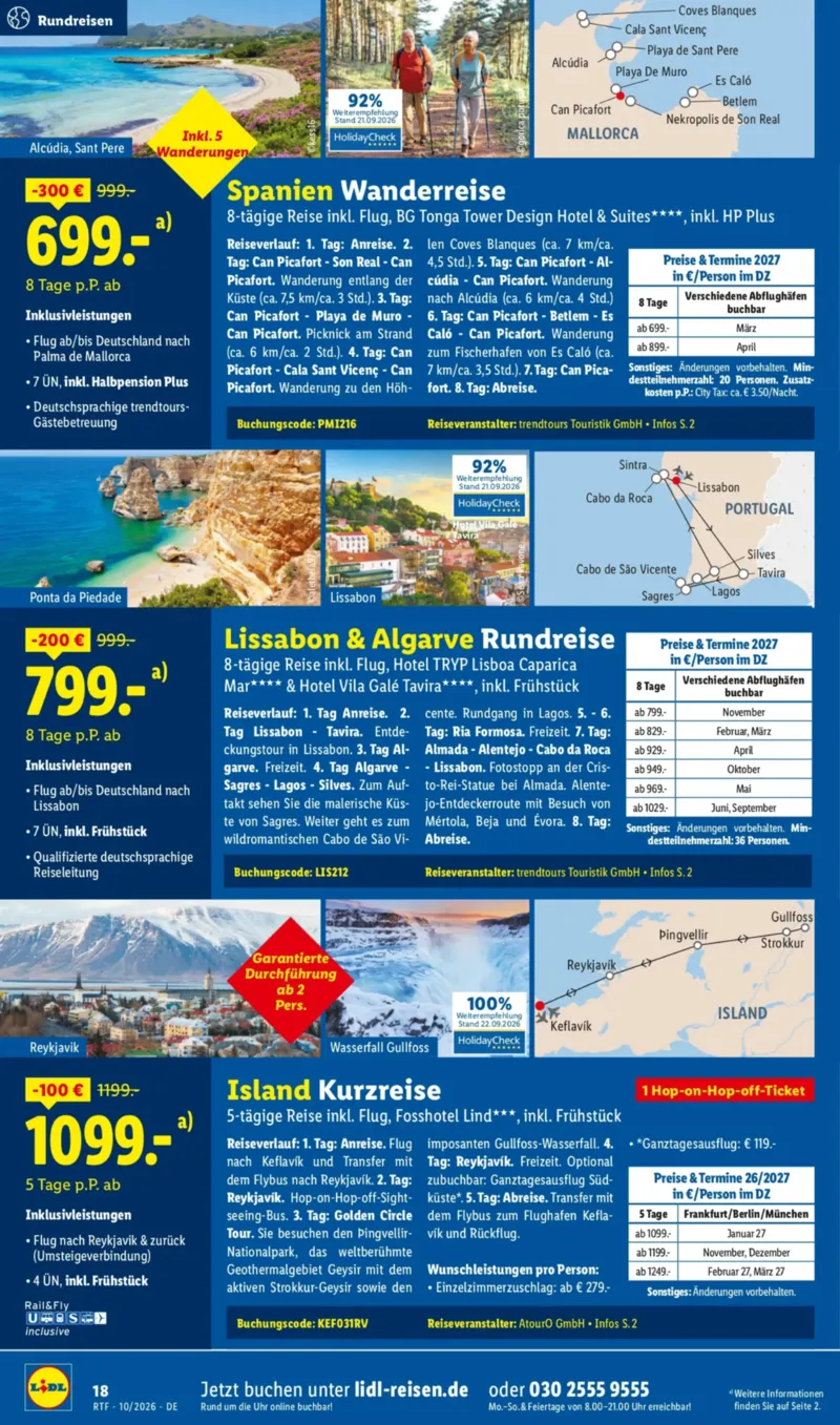 Lidl-Reisen Prospekt vom 14.10.2026, Seite 18