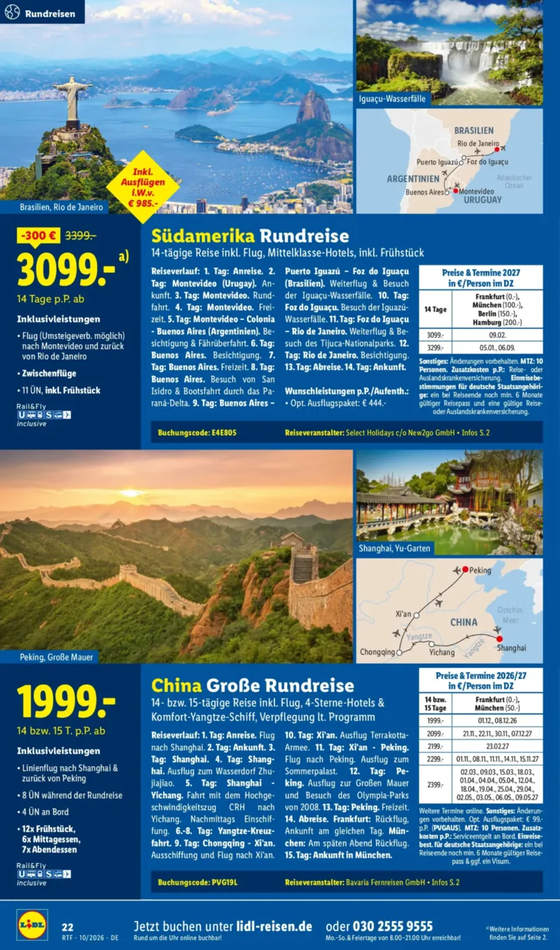 Lidl-Reisen Prospekt vom 14.10.2026, Seite 22