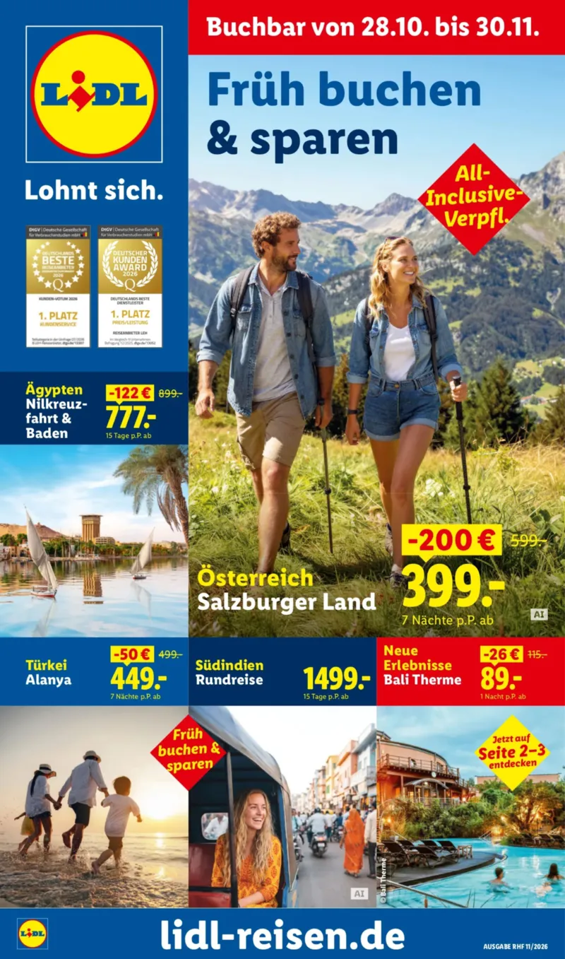 Lidl-Reisen Prospekt vom 28.10.2026, Seite 1