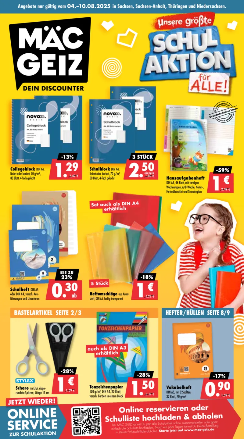 Mäc-Geiz Prospekt vom 04.08.2025, Seite 1