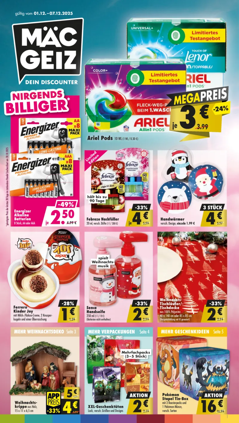 Mäc-Geiz Prospekt vom 01.12.2025, Seite 1