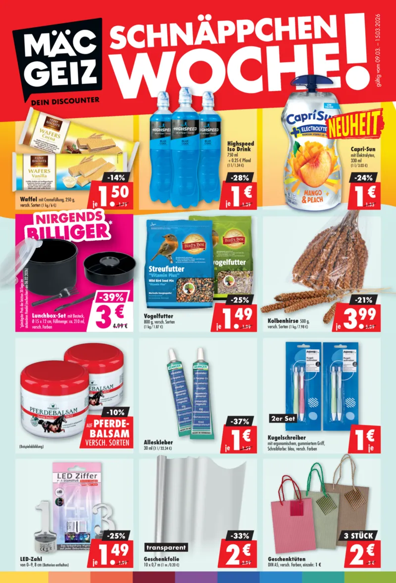 Mäc-Geiz Prospekt vom 09.03.2026, Seite 1