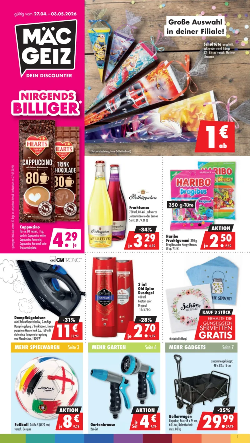 Mäc-Geiz Prospekt vom 27.04.2026, Seite 1
