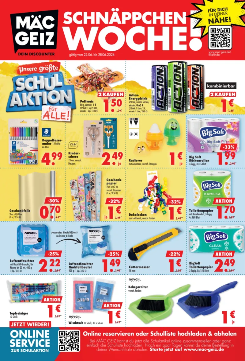 Mäc-Geiz Prospekt vom 22.06.2026, Seite 1