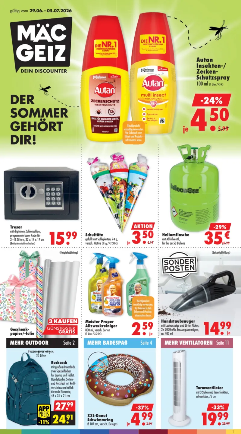 Mäc-Geiz Prospekt vom 29.06.2026, Seite 1