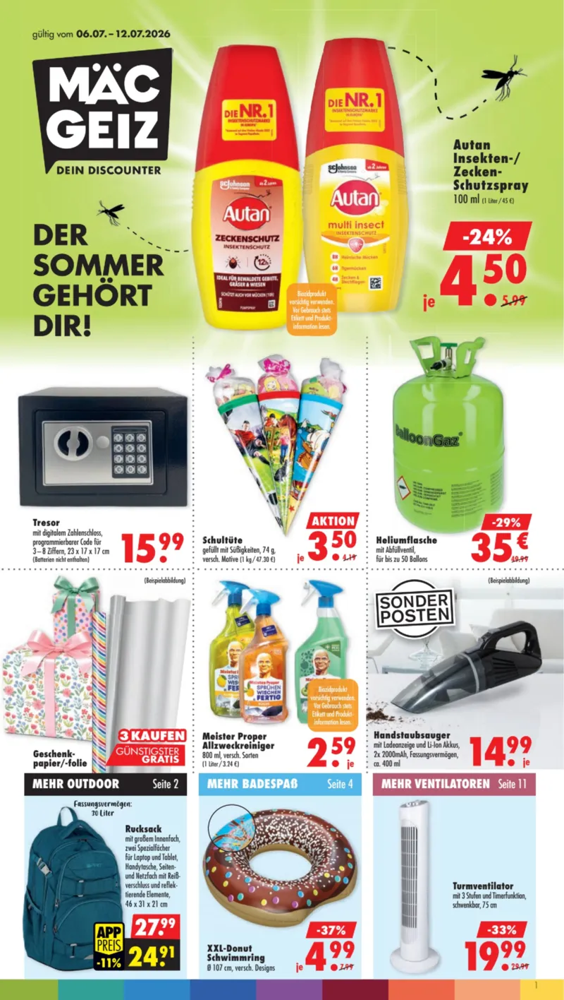 Mäc-Geiz Prospekt vom 06.07.2026, Seite 1