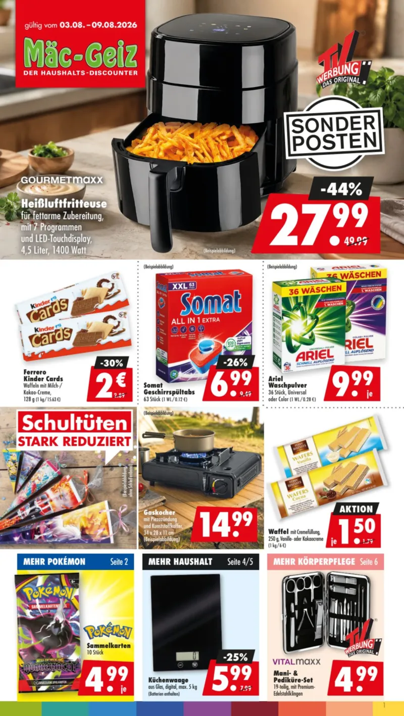 Mäc-Geiz Prospekt vom 03.08.2026, Seite 1