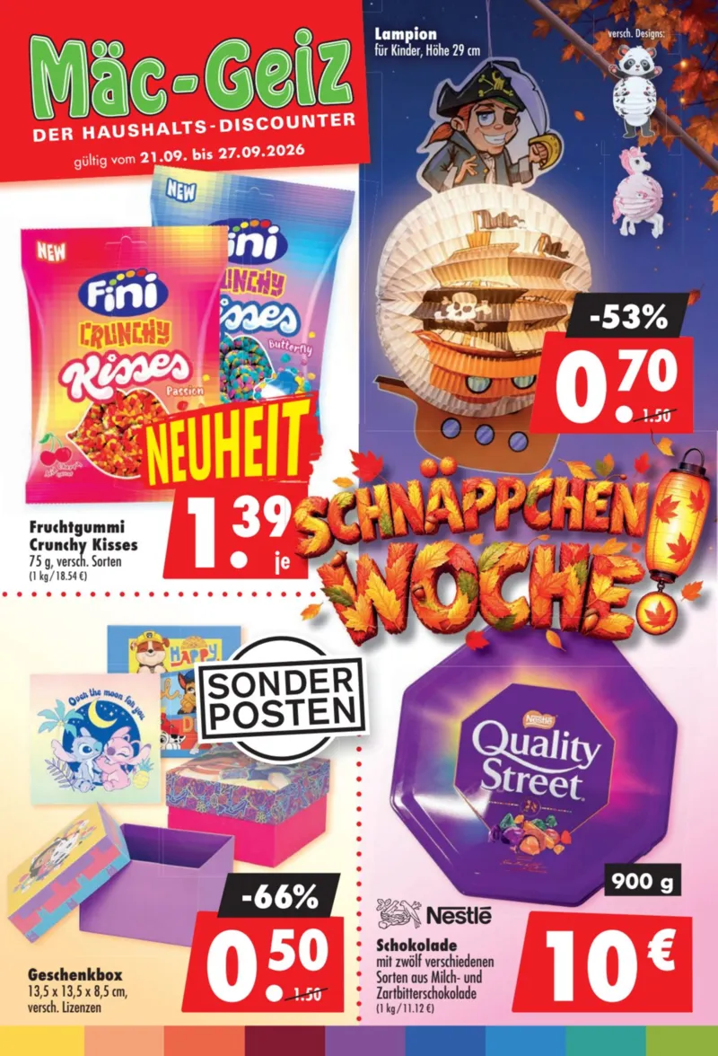 Mäc-Geiz Prospekt vom 21.09.2026, Seite 1