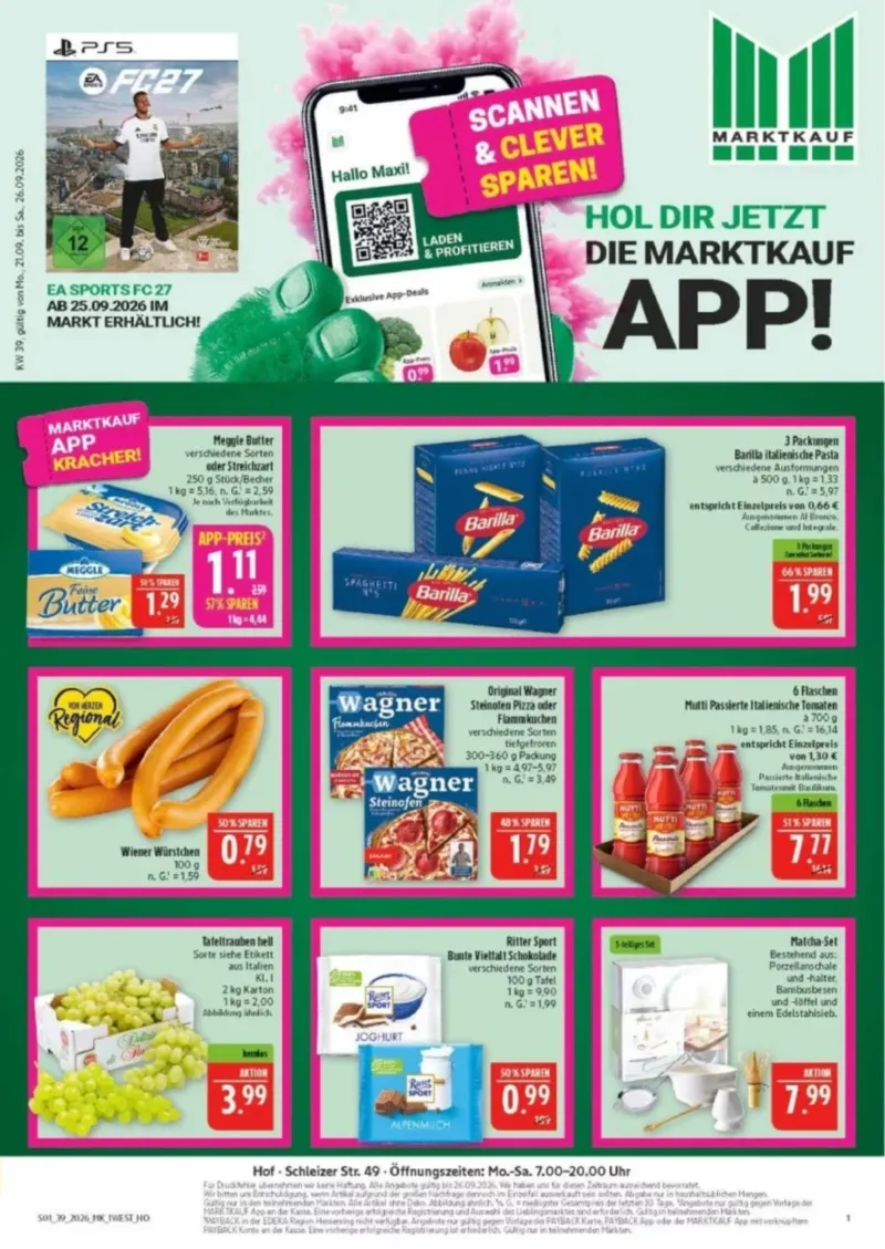 Marktkauf Prospekt vom 21.09.2026, Seite 1