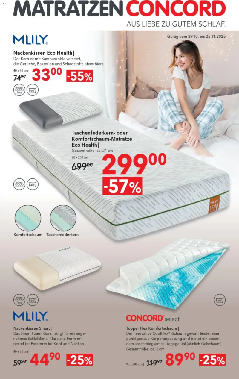 Matratzen Concord Prospekt vom 29.10.2025, Seite 1 Matratzen Concord Prospekt vom 29.10.2025, Seite 1