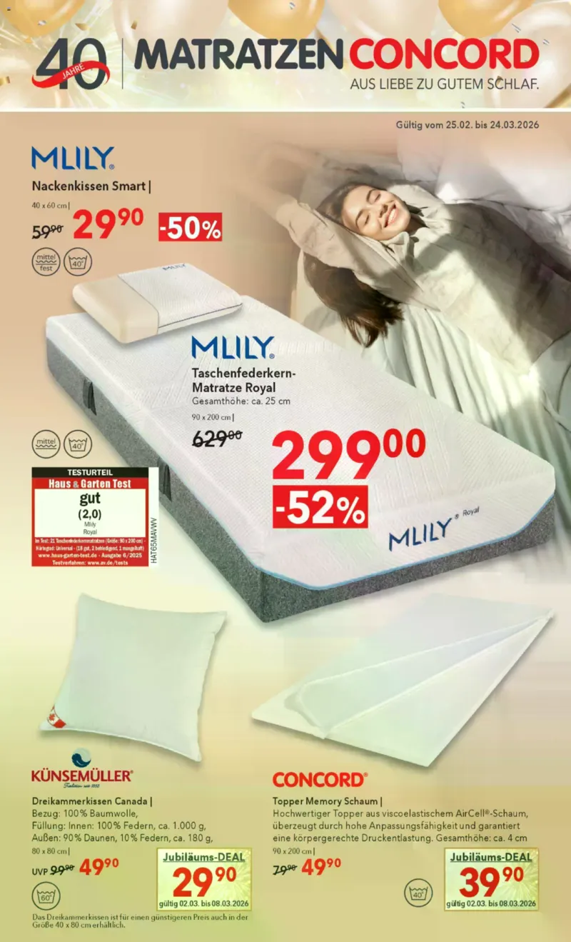 Matratzen Concord Prospekt vom 25.02.2026, Seite 1