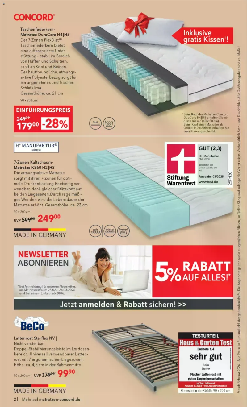 Matratzen Concord Prospekt vom 25.02.2026, Seite 2