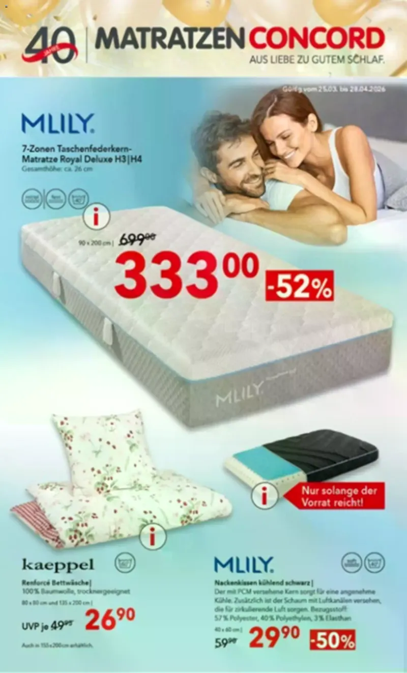 Matratzen Concord Prospekt vom 25.03.2026, Seite 1
