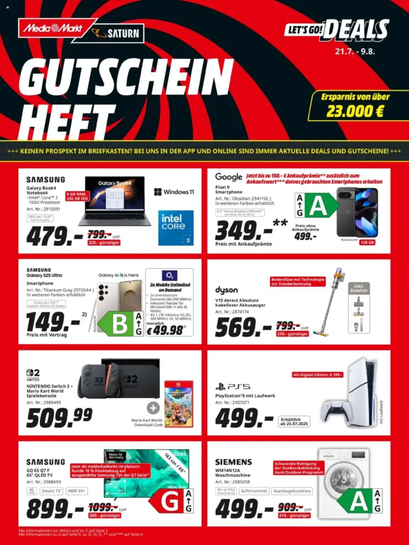 Media Markt Prospekt vom 21.07.2025, Seite 1