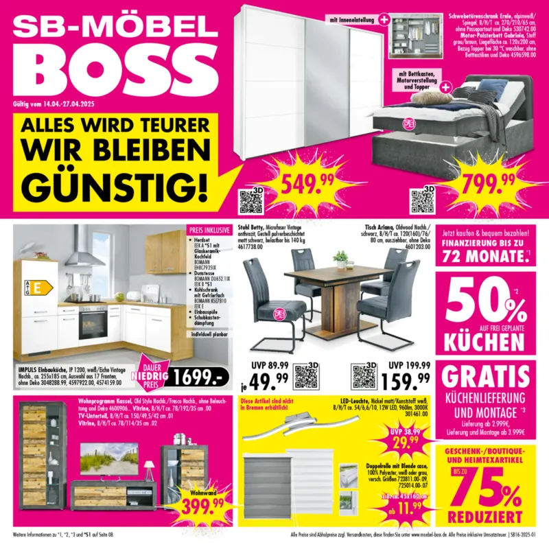 Möbel Boss Prospekt vom 14.04.2025, Seite 1