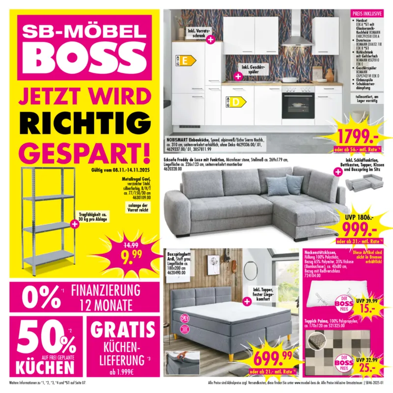 Möbel Boss Prospekt vom 08.11.2025, Seite 1