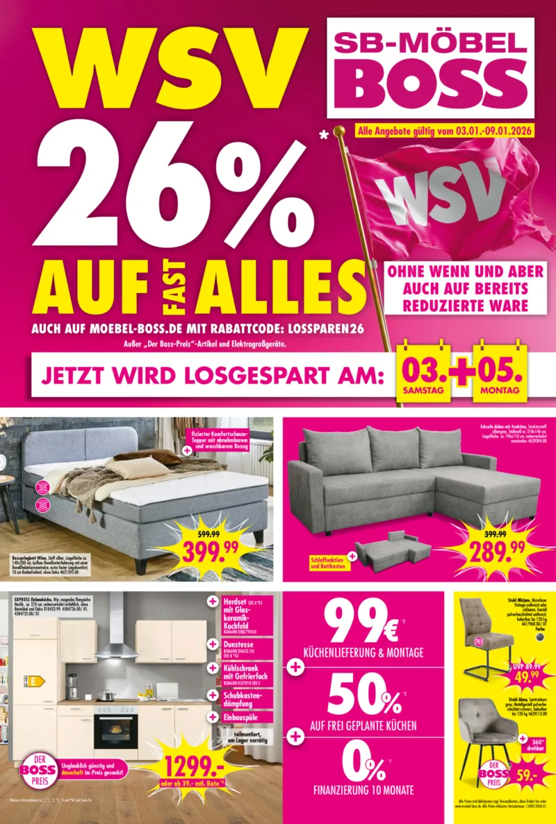 Möbel Boss Prospekt vom 03.01.2026, Seite 1