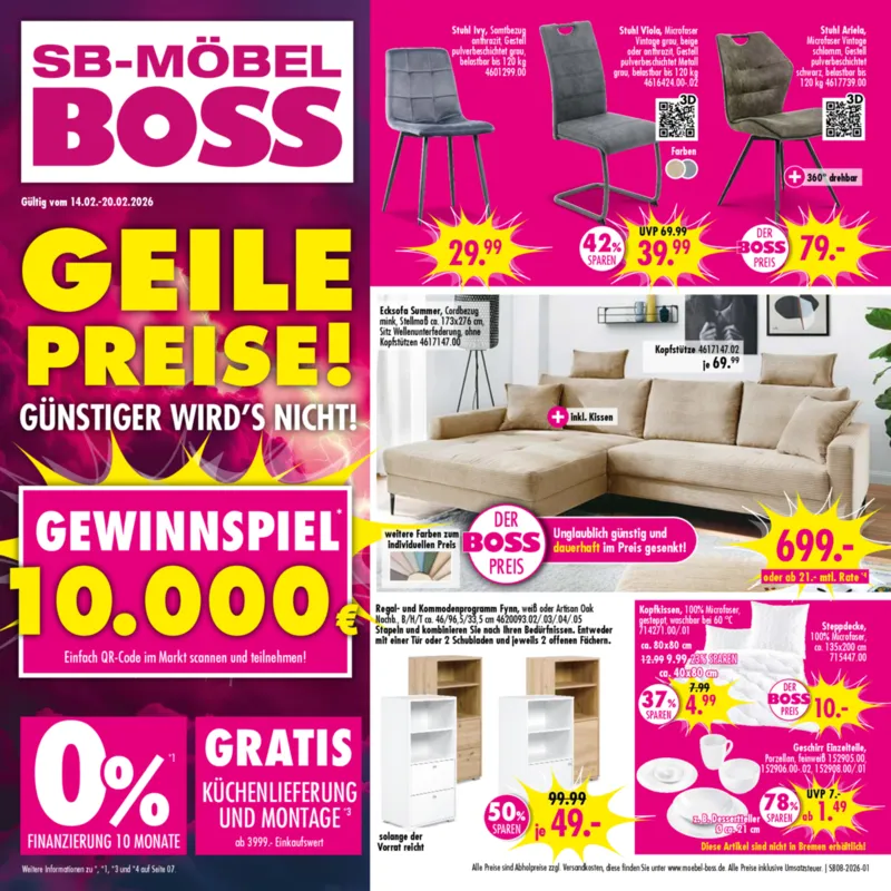 Möbel Boss Prospekt vom 14.02.2026, Seite 1