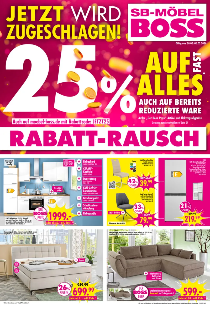 Möbel Boss Prospekt vom 28.02.2026, Seite 1