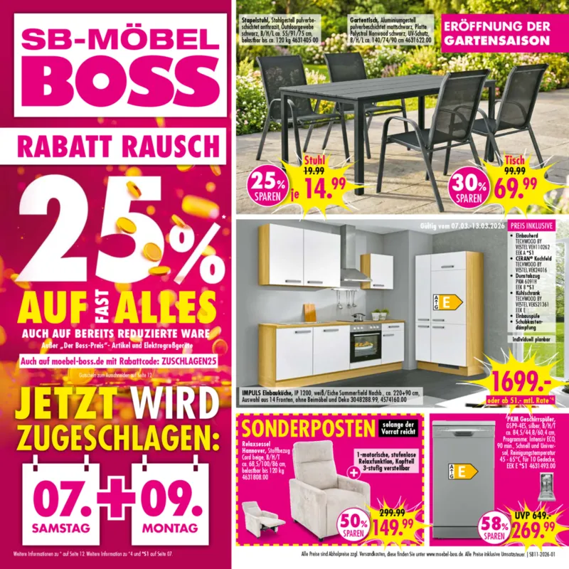 Möbel Boss Prospekt vom 07.03.2026, Seite 1