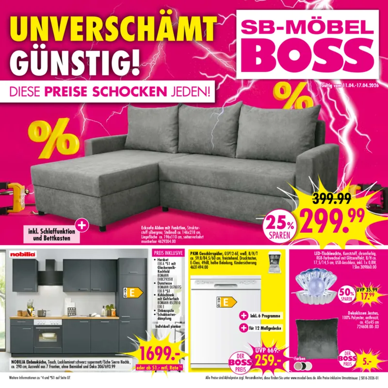 Möbel Boss Prospekt vom 11.04.2026, Seite 1