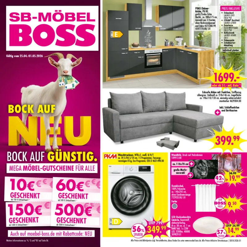 Möbel Boss Prospekt vom 25.04.2026, Seite 1