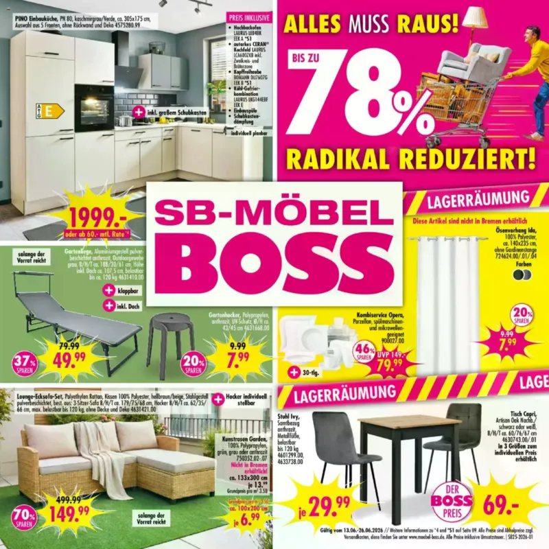 Möbel Boss Prospekt vom 13.06.2026, Seite 1