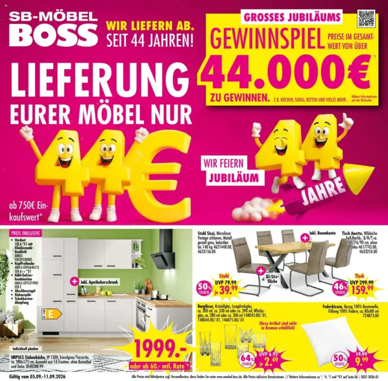 Möbel Boss Prospekt vom 05.09.2026, Seite 1