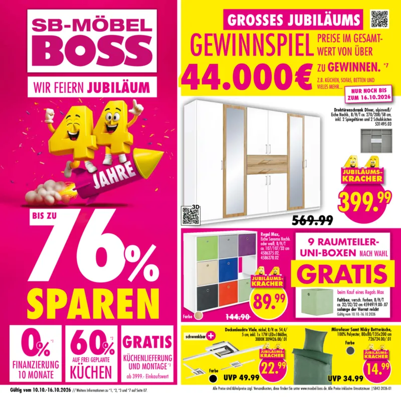 Möbel Boss Prospekt vom 10.10.2026, Seite 1