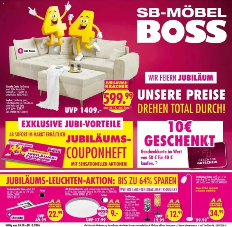 Möbel Boss Prospekt vom 24.10.2026, Seite 1