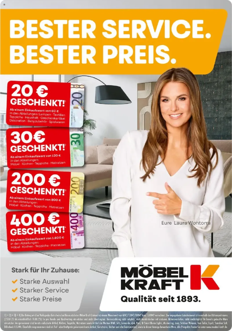 Möbel-Kraft Prospekt vom 24.07.2025, Seite 1