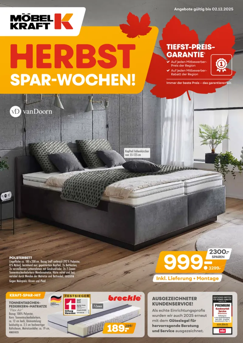 Möbel-Kraft Prospekt vom 05.11.2025, Seite 1