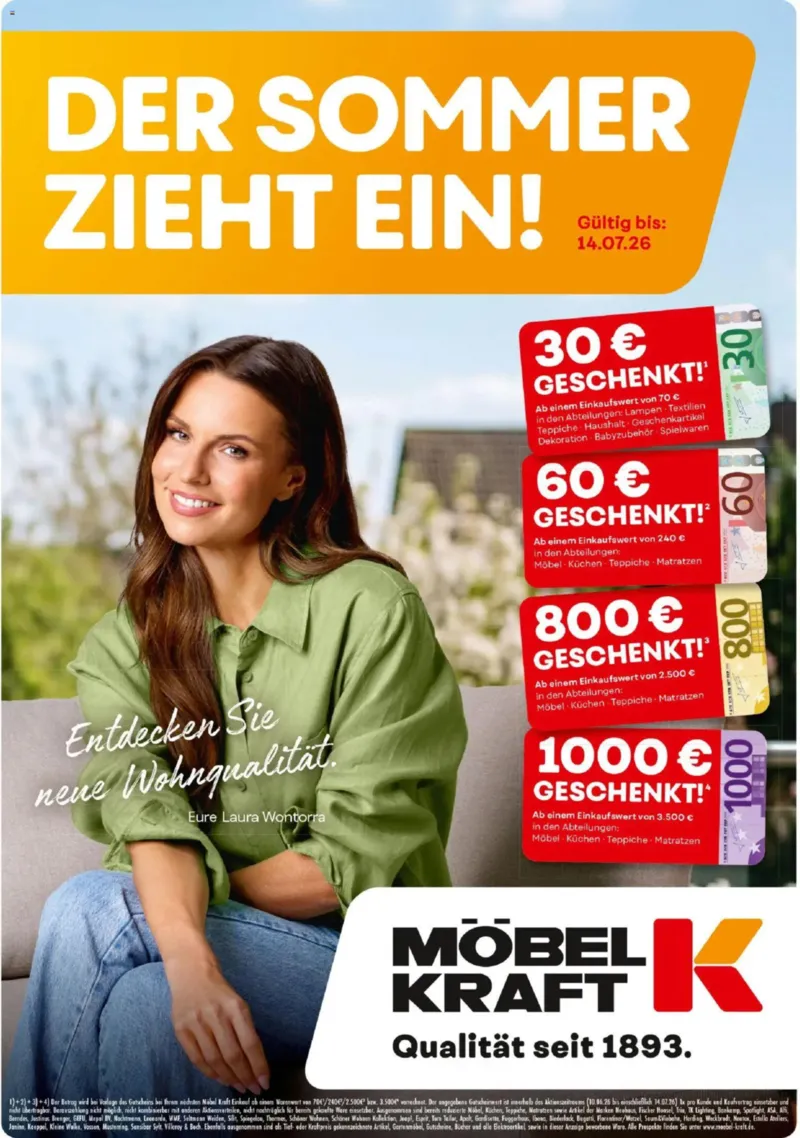 Möbel-Kraft Prospekt vom 16.06.2026, Seite 1