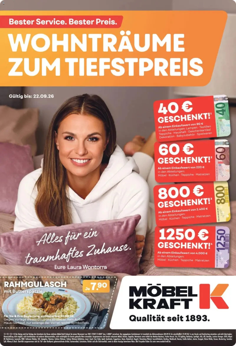 Möbel-Kraft Prospekt vom 04.09.2026, Seite 1