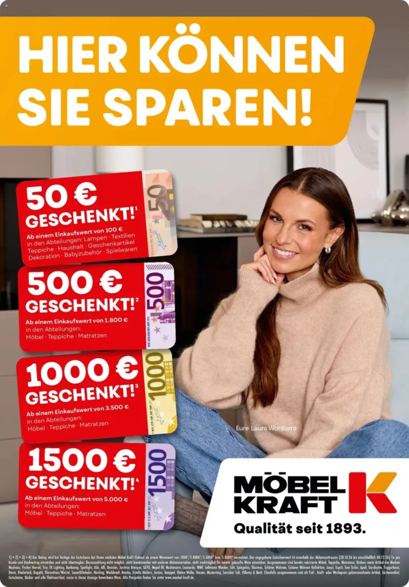 Möbel-Kraft Prospekt vom 28.10.2026, Seite 1