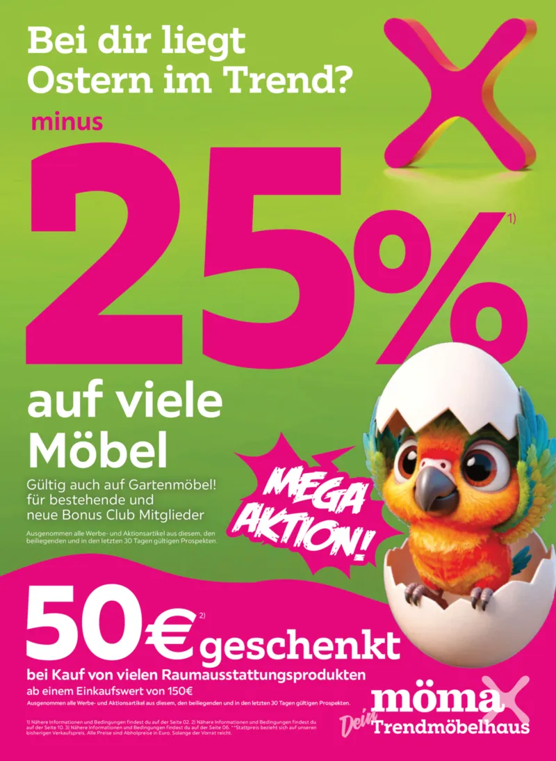 mömax Prospekt vom 30.03.2026, Seite 1