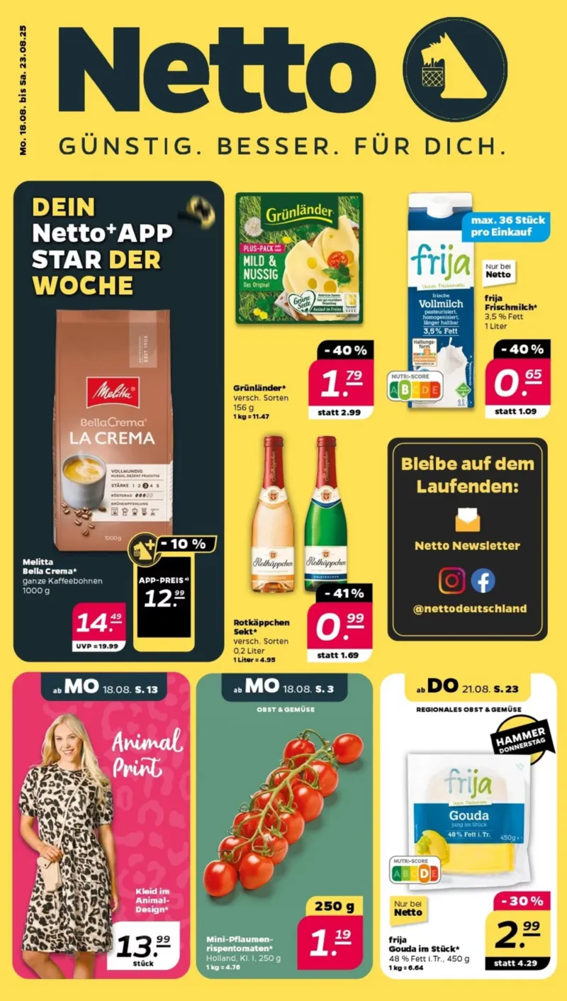 NETTO Supermarkt Prospekt vom 18.08.2025, Seite 1