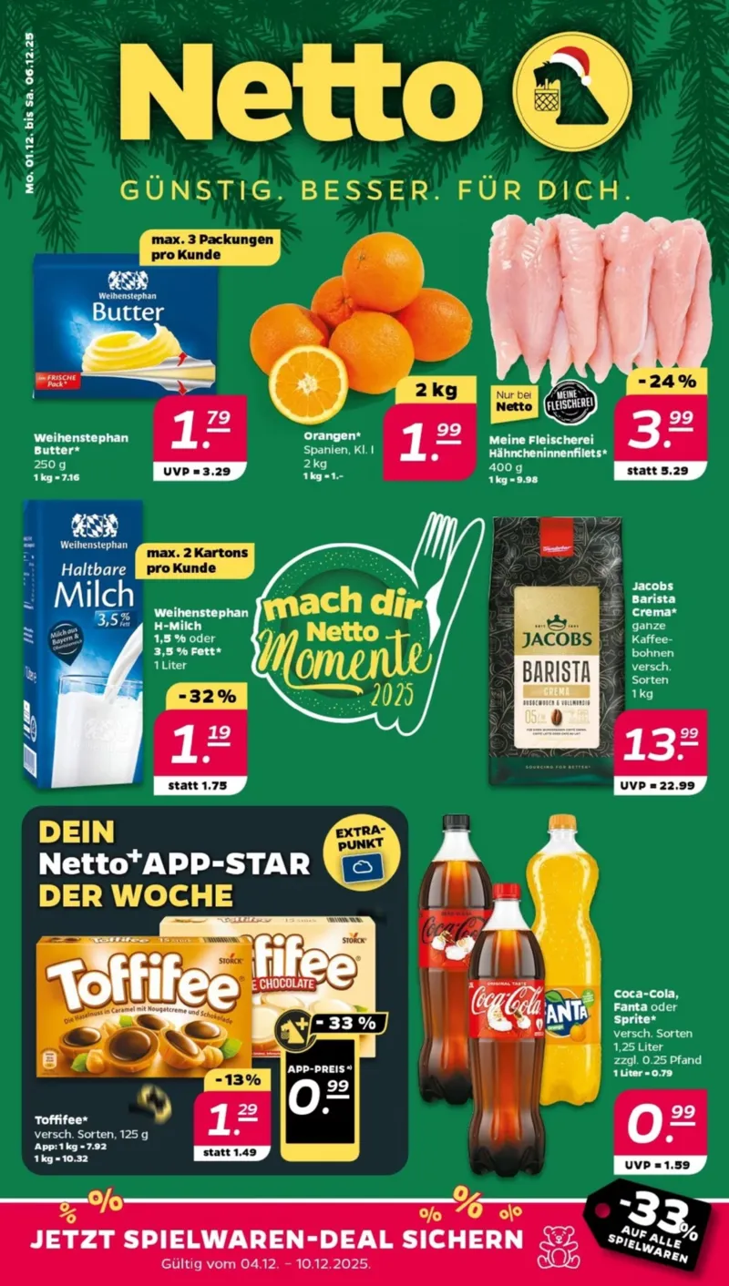 NETTO Supermarkt Prospekt vom 01.12.2025, Seite 1