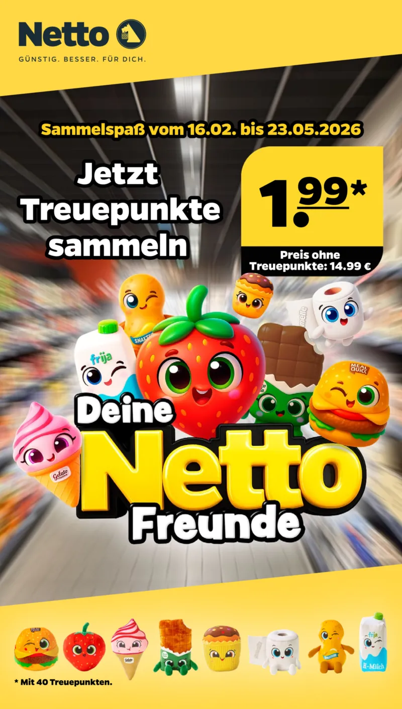 NETTO Supermarkt Prospekt vom 16.02.2026, Seite 1