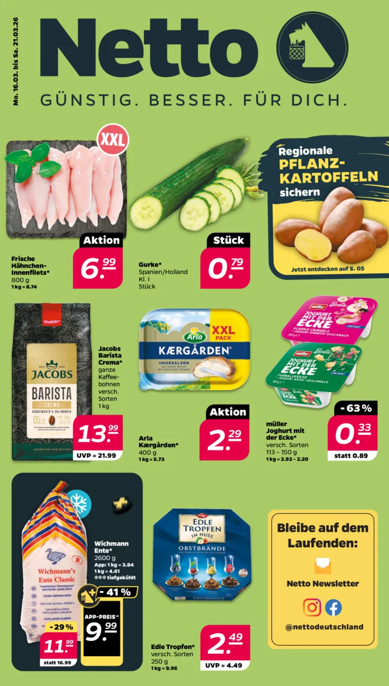 NETTO Supermarkt Prospekt vom 16.03.2026, Seite 1