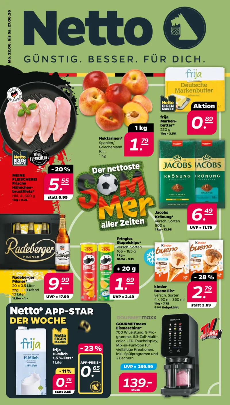NETTO Supermarkt Prospekt vom 22.06.2026, Seite 1