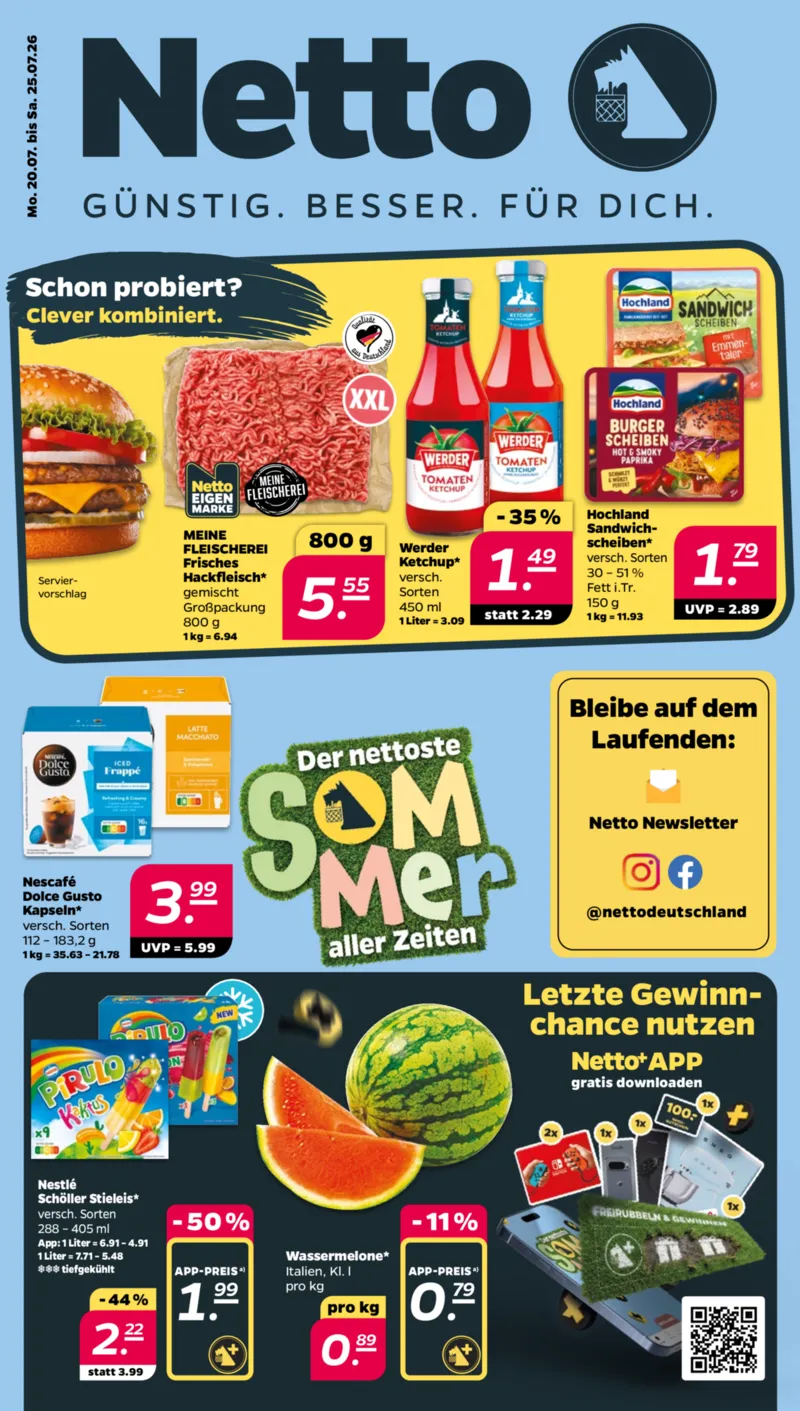 NETTO Supermarkt Prospekt vom 20.07.2026, Seite 1