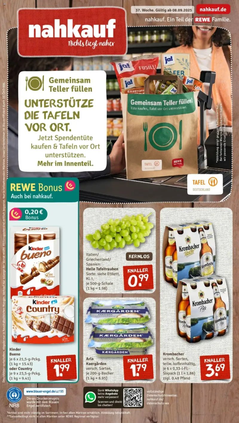 Nahkauf Prospekt vom 08.09.2025, Seite 1