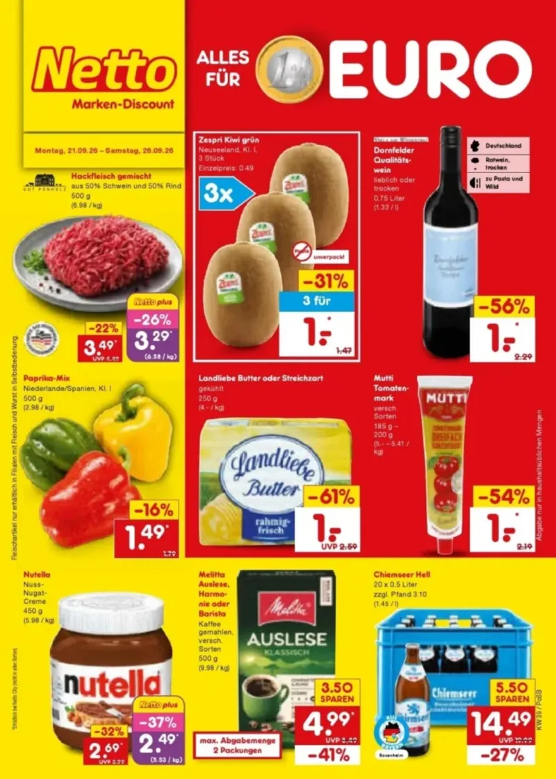Netto Marken-Discount Prospekt vom 21.09.2026, Seite 1