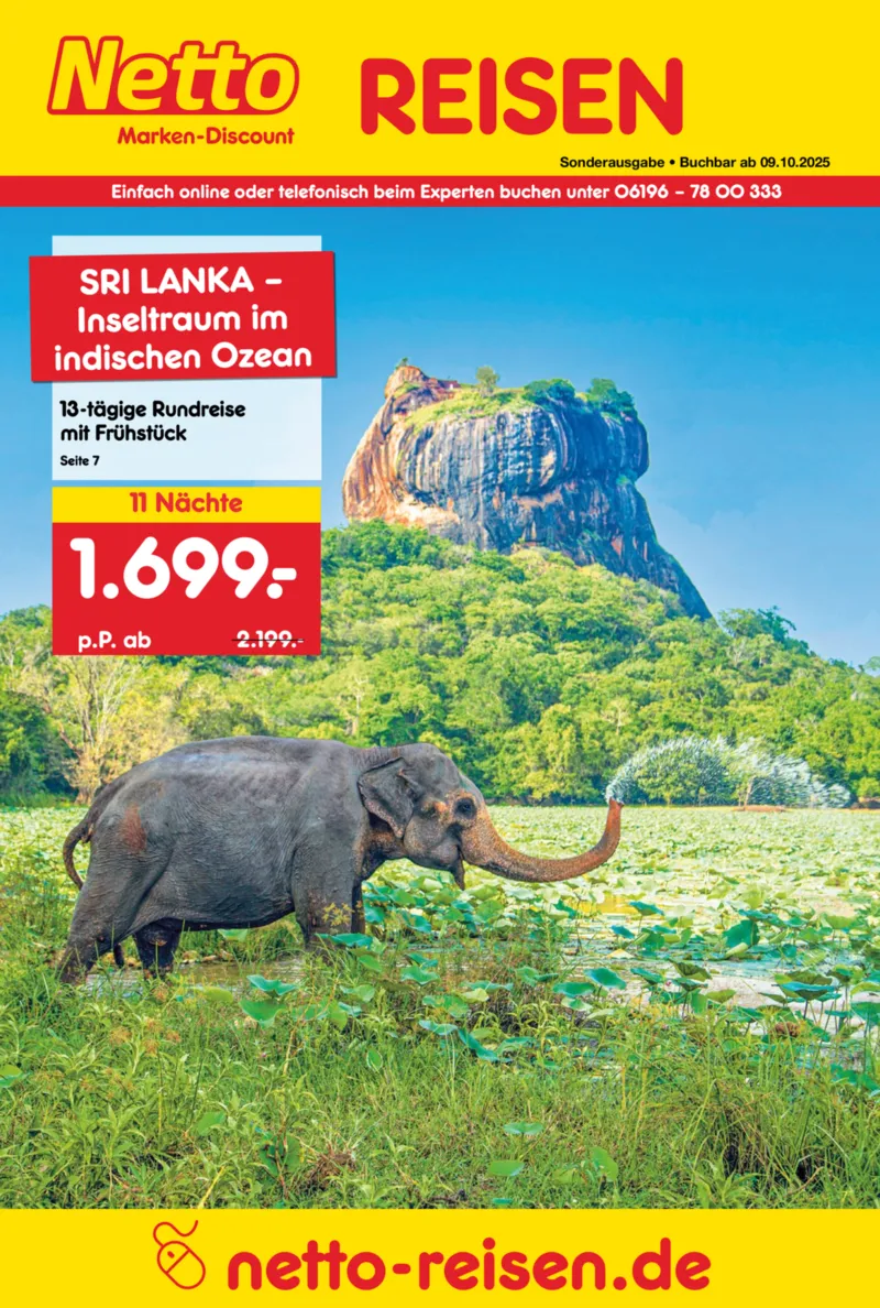 Netto-Reisen Prospekt vom 09.10.2025, Seite 1