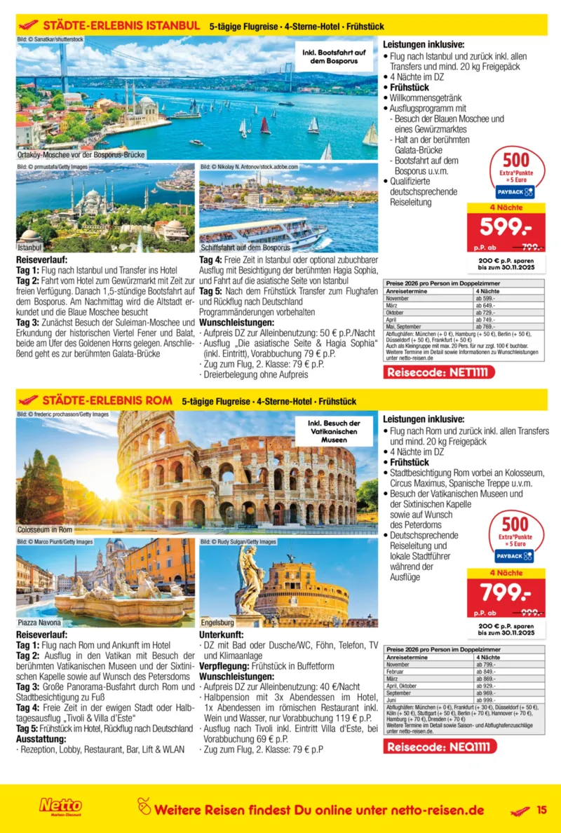 Netto-Reisen Prospekt vom 09.10.2025, Seite 15