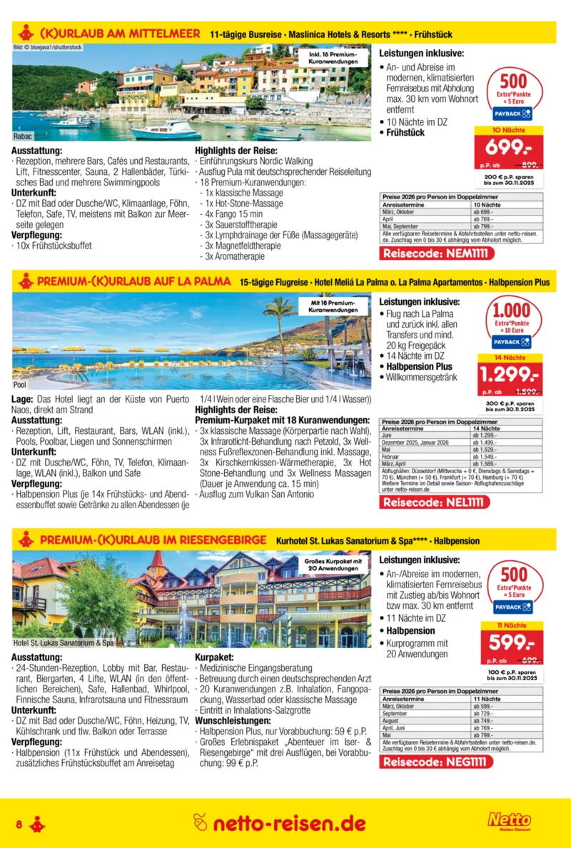 Netto-Reisen Prospekt vom 09.10.2025, Seite 8