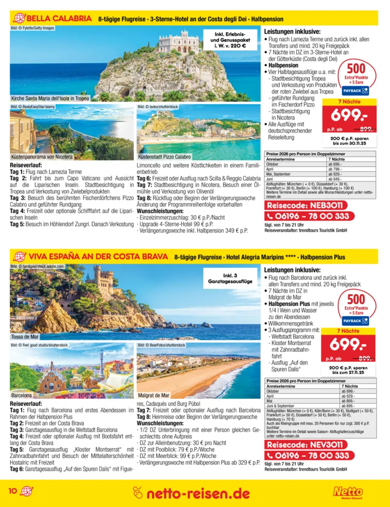 Netto-Reisen Prospekt vom 30.10.2025, Seite 10