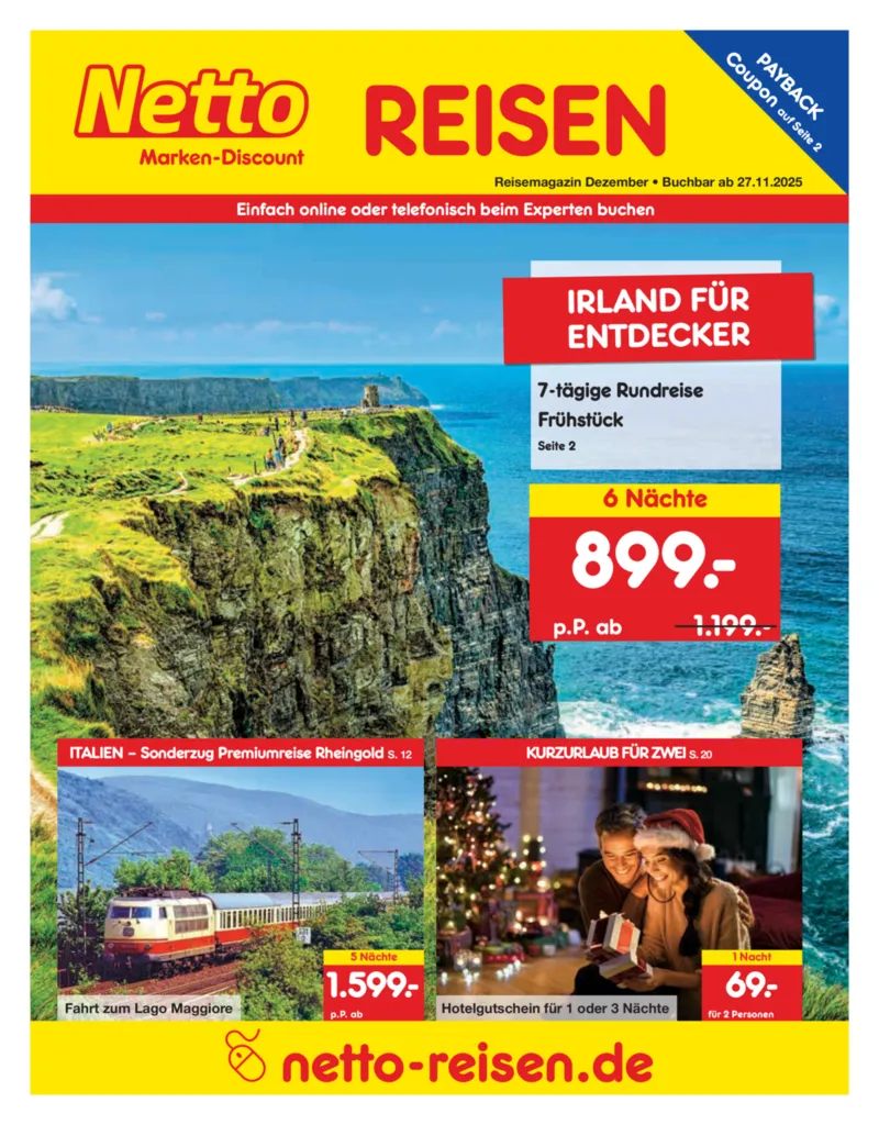 Netto-Reisen Prospekt vom 27.11.2025, Seite 1