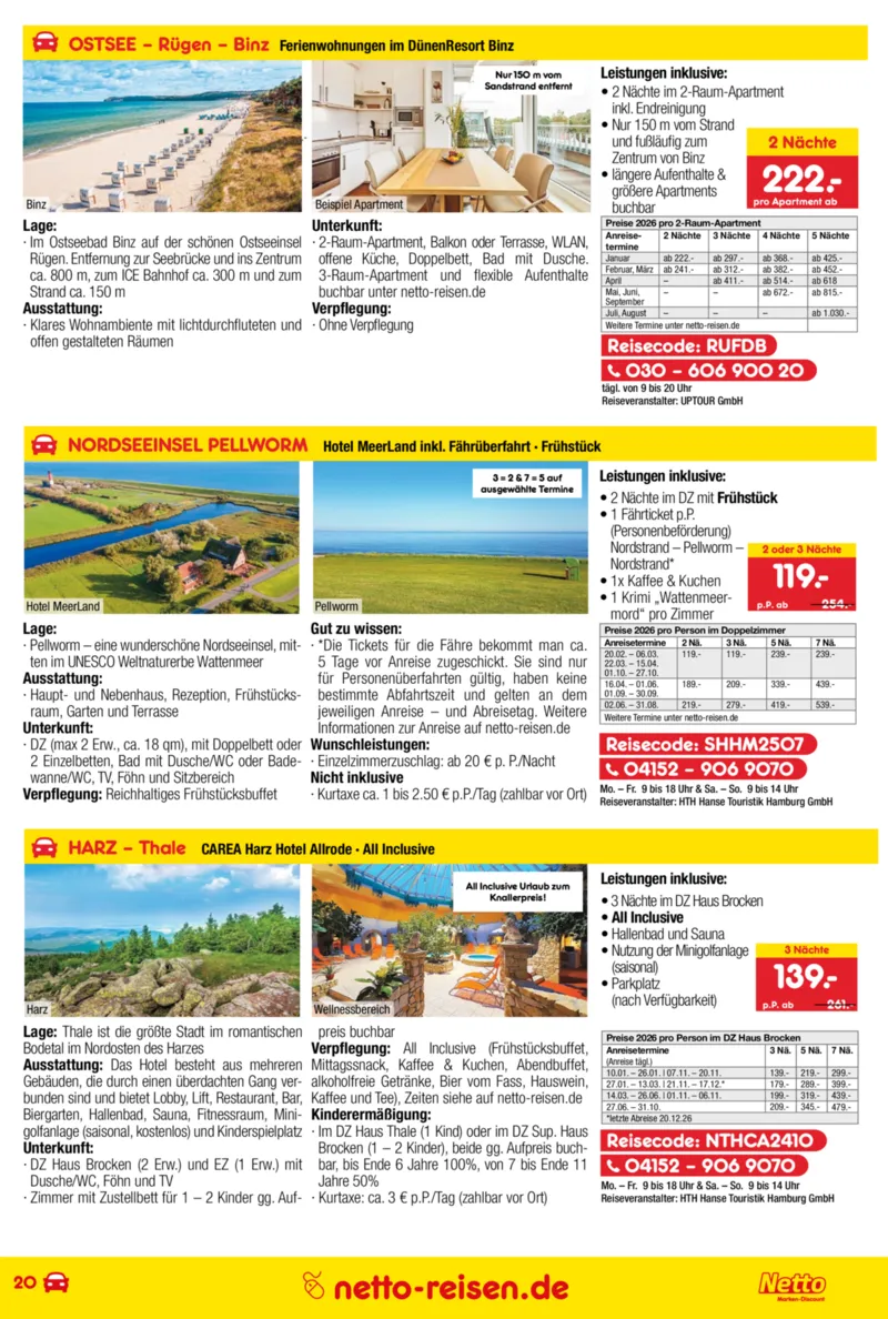 Netto-Reisen Prospekt vom 29.12.2025, Seite 20